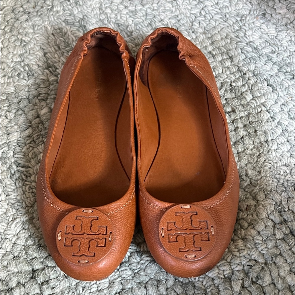 Tory Burch Women's Brown Logo Flats
